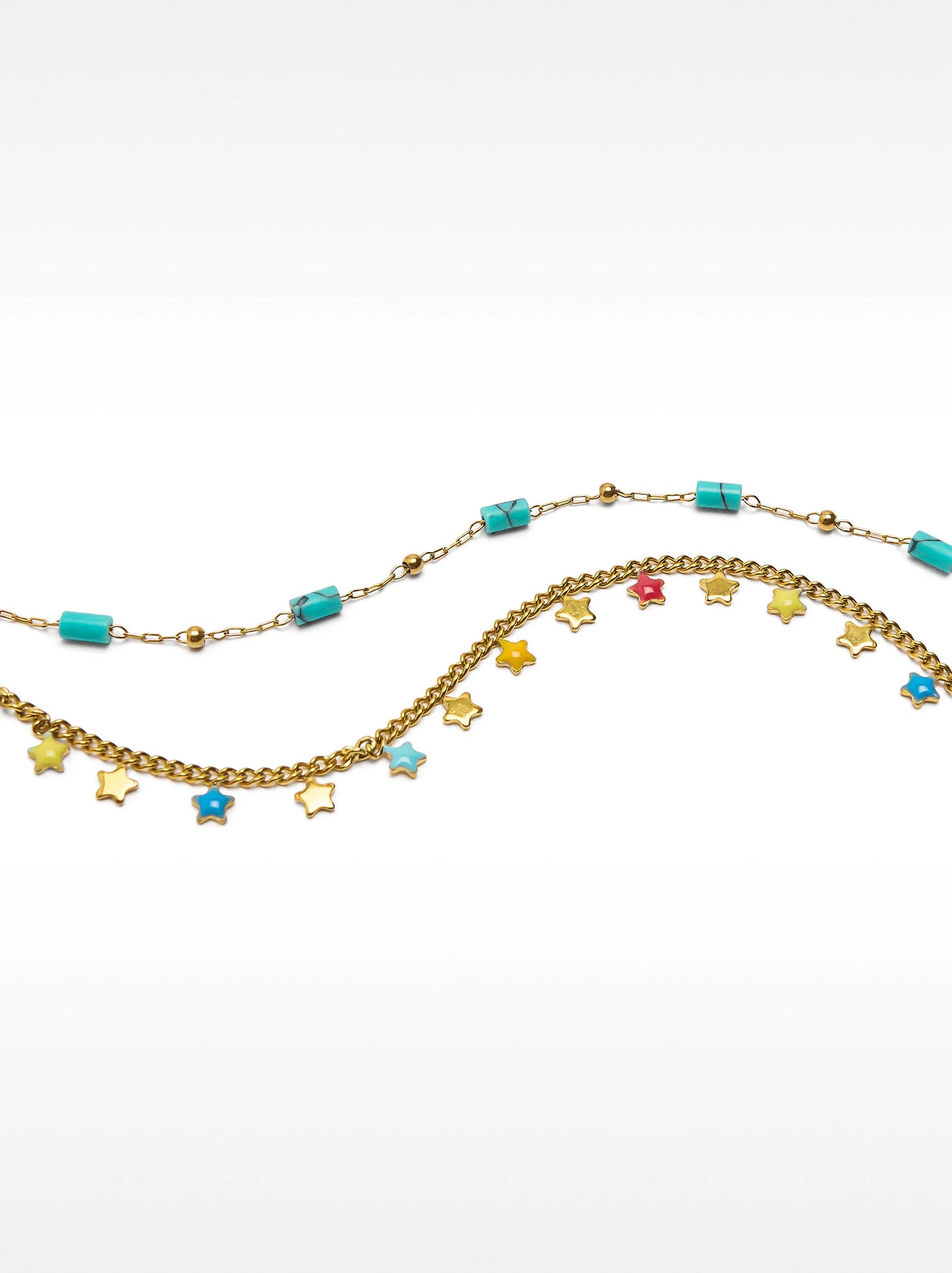 Set de tobilleras con estrellas – acero inoxidable