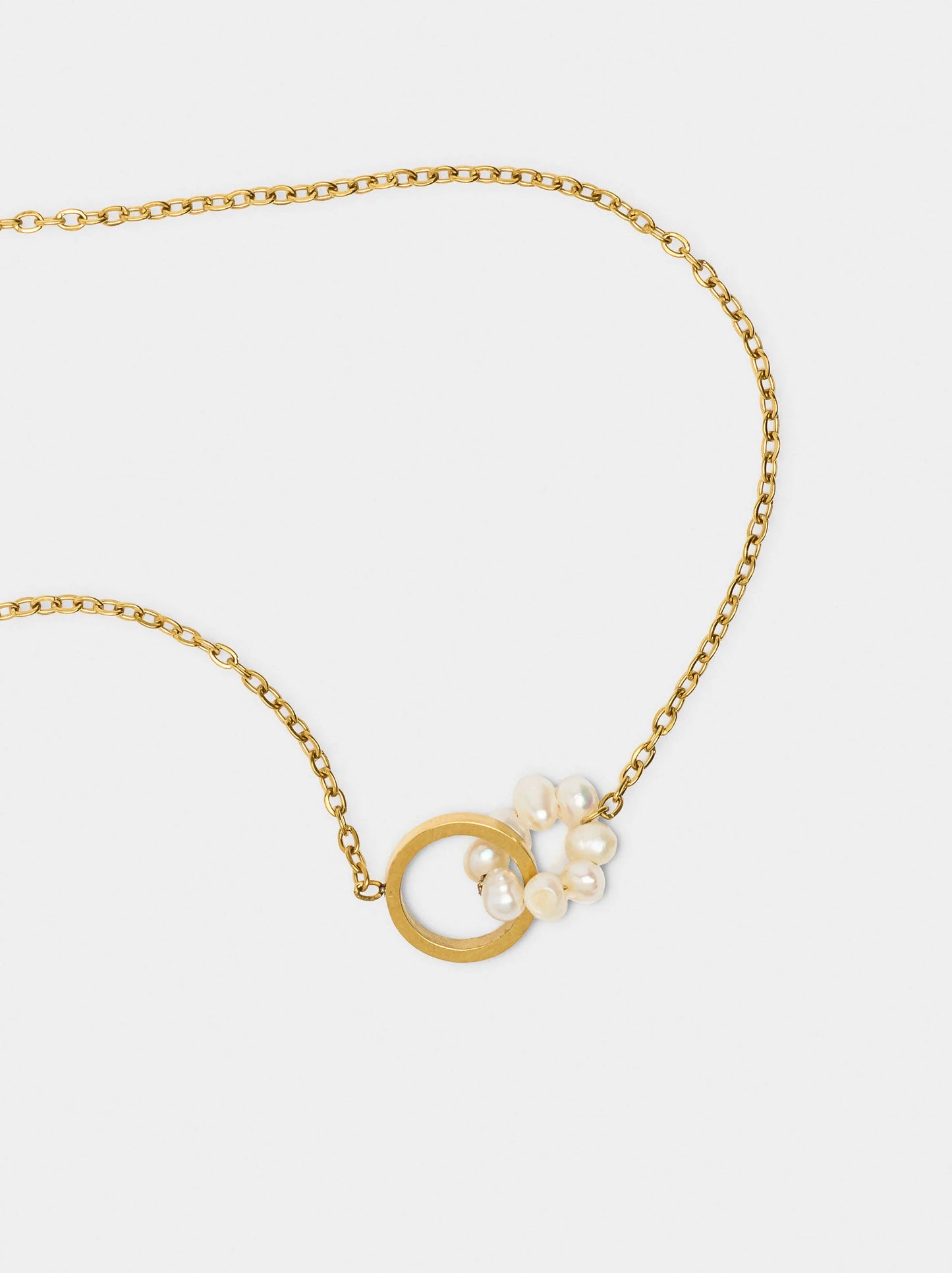 Pulsera ajustable con perlas de agua dulce - acero inoxidable