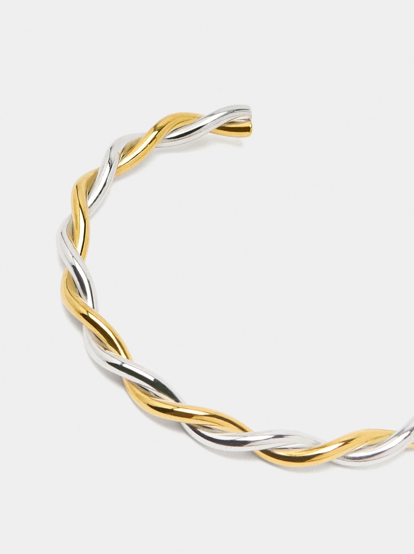 Pulsera bicolor con entrelazado - acero inoxidable