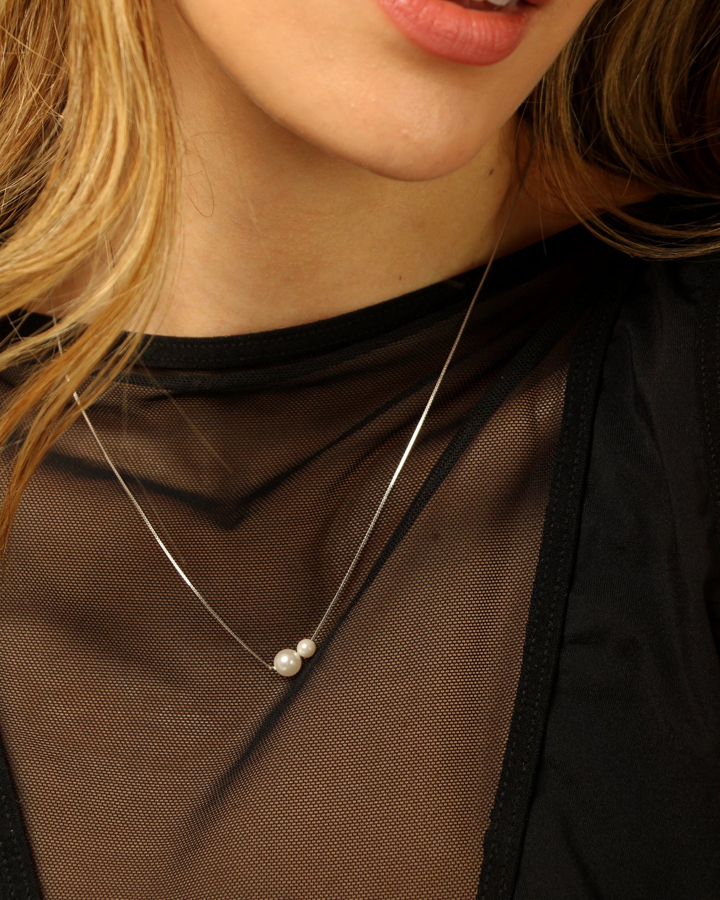 Collar Pearly Plateado