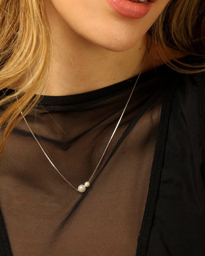 Collar Pearly Plateado