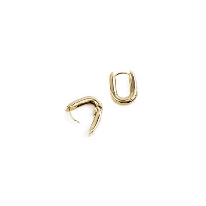 Pendientes Nafir de metal con acabado en oro amarillo de 18 K