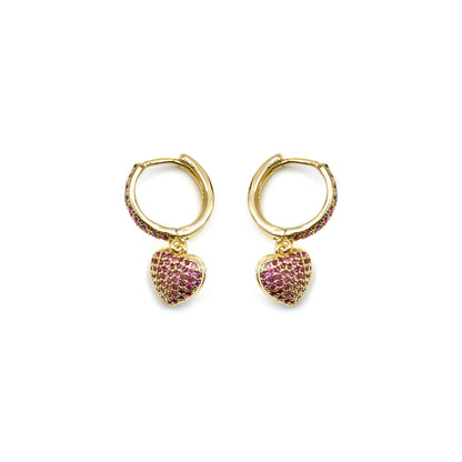 Pendientes Korisen con Circonita Rubí