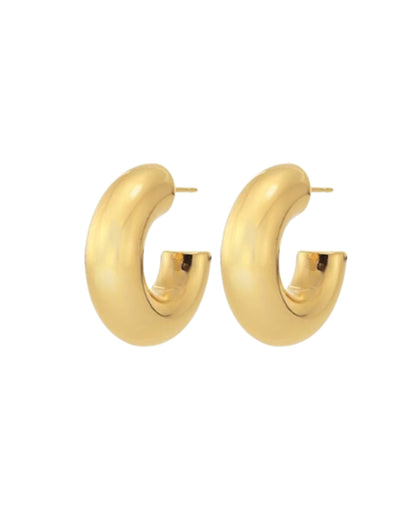 Pendientes Groove en oro amarillo mate